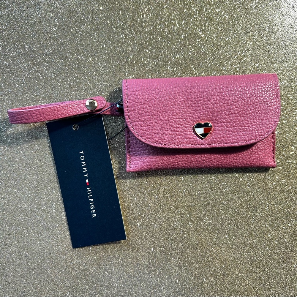 🆕 Tommy Hilfiger Pink Coin Debit / Credit Card Keys Pouch